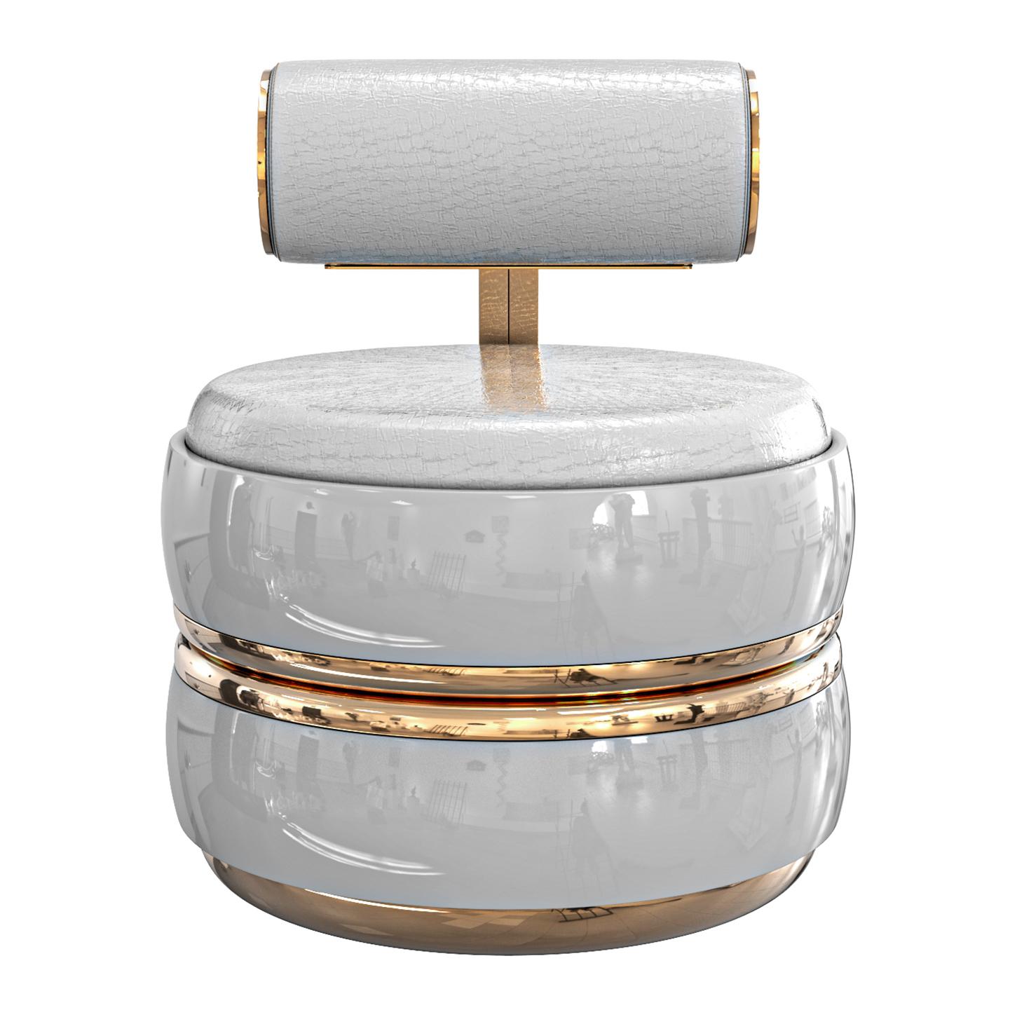 Stuhl „Perla XLIX“ mit Bronze und maßgeschneidertem Leder, Istanbul im Angebot 3