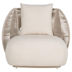 Fauteuil courbé d'extérieur "Perlage" en Bouclê  Aluminum, et corde nautique