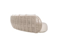 Bio-Sofa "Perlage" aus Bouclé-Aluminium und handgeflochtenem Nautikseil