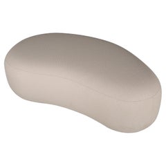 "Perlage" Outdoor Ottoman in Aluminum Upholstered in Bouclé