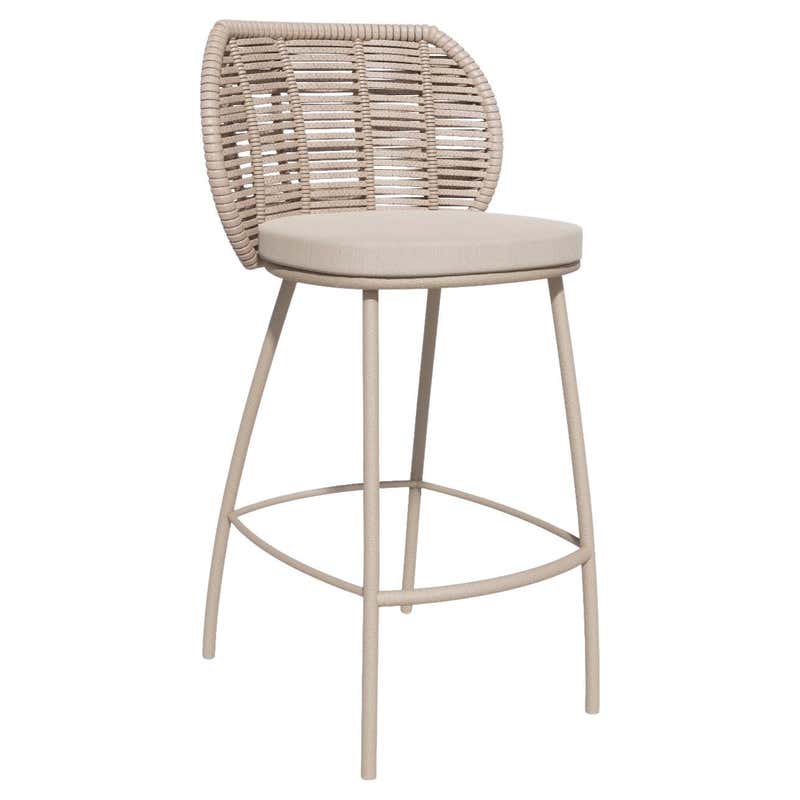 Contemporary Outdoor Armchair, Aluminum with Nautical Rope Pattern ...