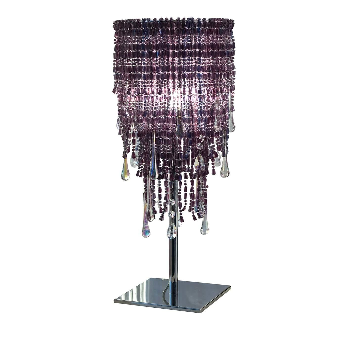 Italian Perle Cascata Table Lamp in Lilac