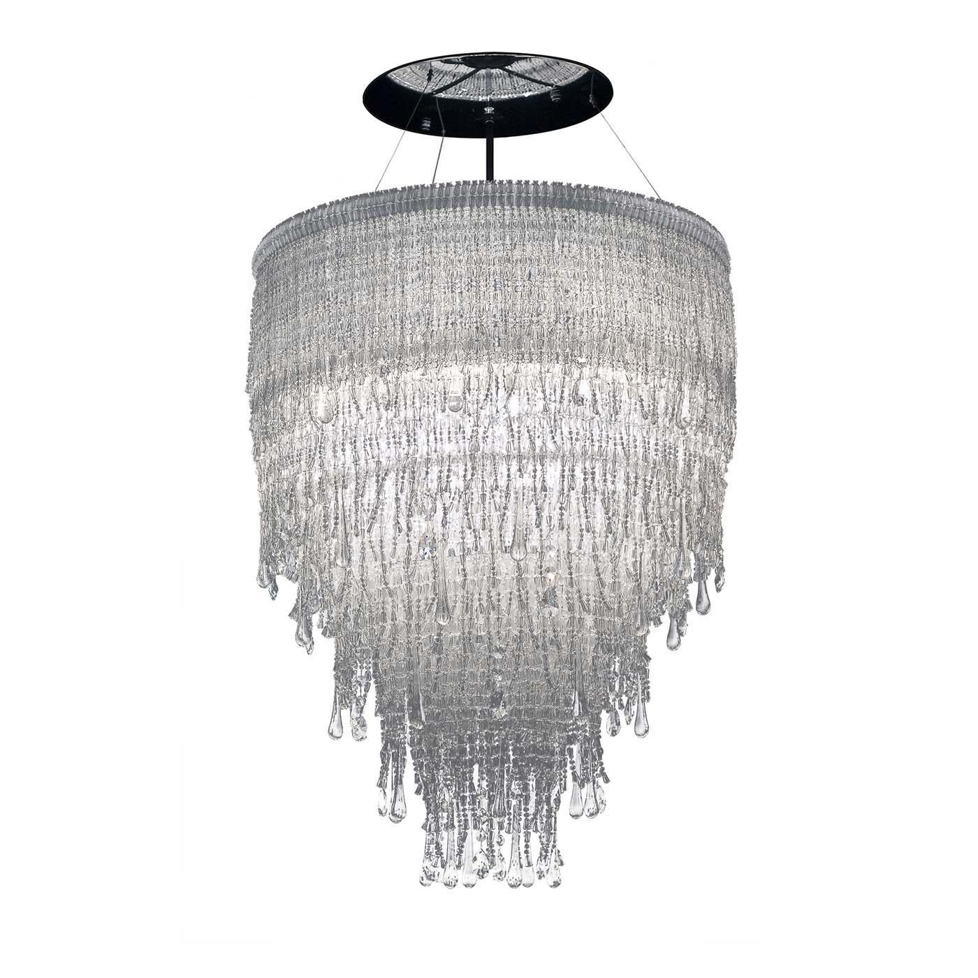 Italian Perle Cascata Transparent Suspension Lamp