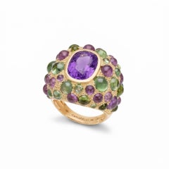 Perle de Pluie Amethyst Ring in 18k Gold & Gemstones by MARIANNE CANARELLI