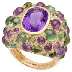 Perle de Pluie Amethyst Ring in 18k Gold & Gemstones by MARIANNE CANARELLI