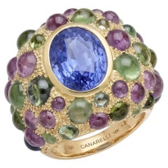Perle de Pluie Blue Sapphire Ring in 18k Gold & Gemstones by MARIANNE CANARELLI