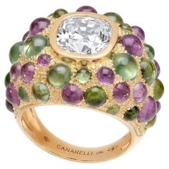 Perle de Pluie Diamond Ring in 18k Yellow Gold & Gemstones by MARIANNE CANARELLI
