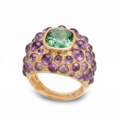 Perle de Pluie Green Tourmaline Ring in 18k Yellow Gold by MARIANNE CANARELLI