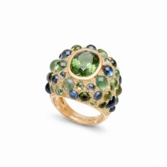 Perle de Pluie Green Tourmaline Ring in Gold & Gemstones by MARIANNE CANARELLI