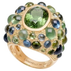 Perle de Pluie Green Tourmaline Ring in Gold & Gemstones by MARIANNE CANARELLI