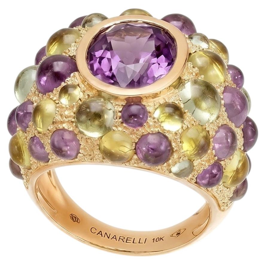 Perle de Pluie Pink Spinel Ring in 18k Gold with Gemstones by MARIANNE CANARELLI