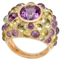 Perle de Pluie Pink Spinel Ring in 18k Gold with Gemstones by MARIANNE CANARELLI