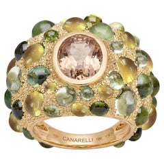 Perle de Pluie Topaze Ring in 18k Yellow Gold & Gemstones by MARIANNE CANARELLI