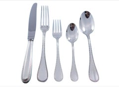 Perles by Christofle France Silverplate Flatware Service 6 Set 30 pcs Dinner