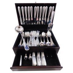 Perles by Christofle France Silverplate Flatware Service Set 88 Pieces Dinner