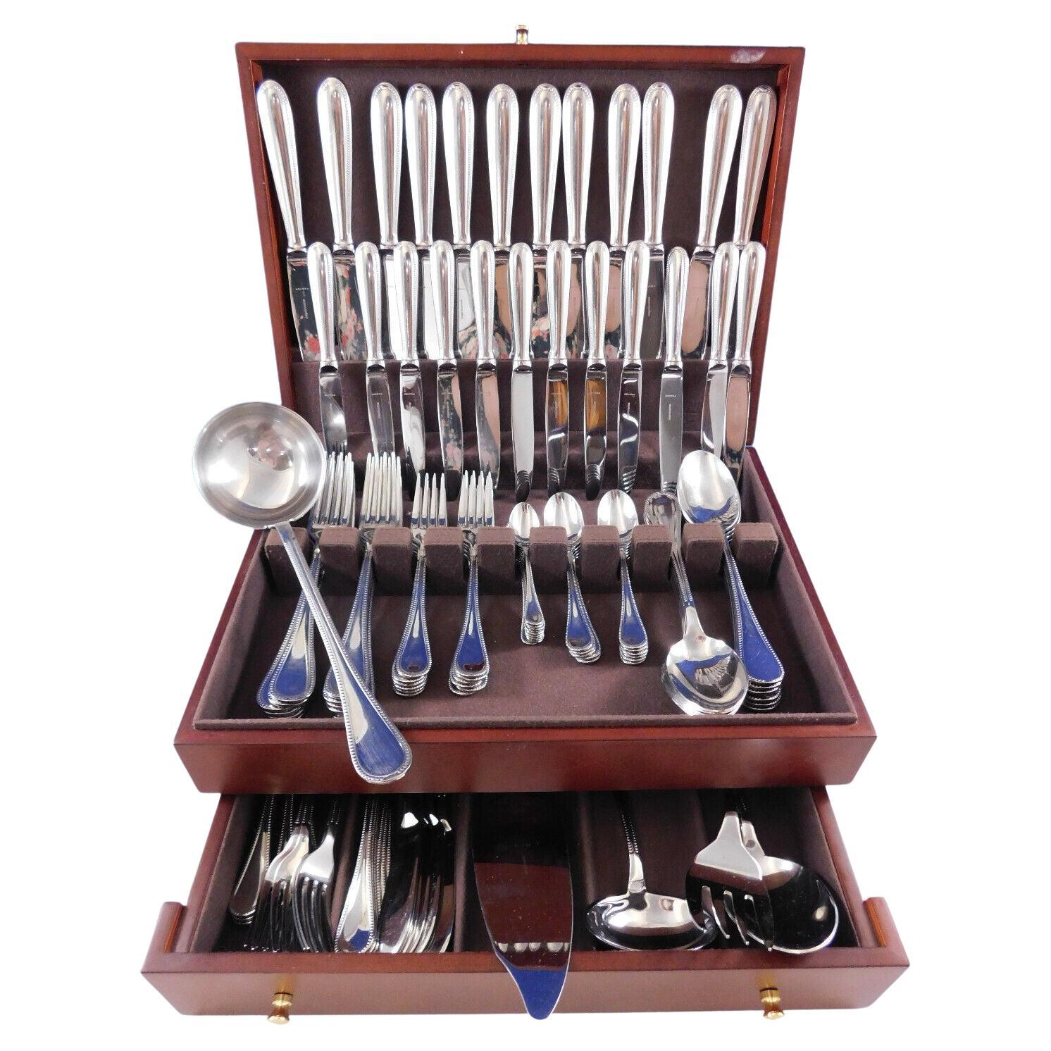 Perles by Christofle France Stainless Steel Flatware Service Set 109 Pcs Dinner