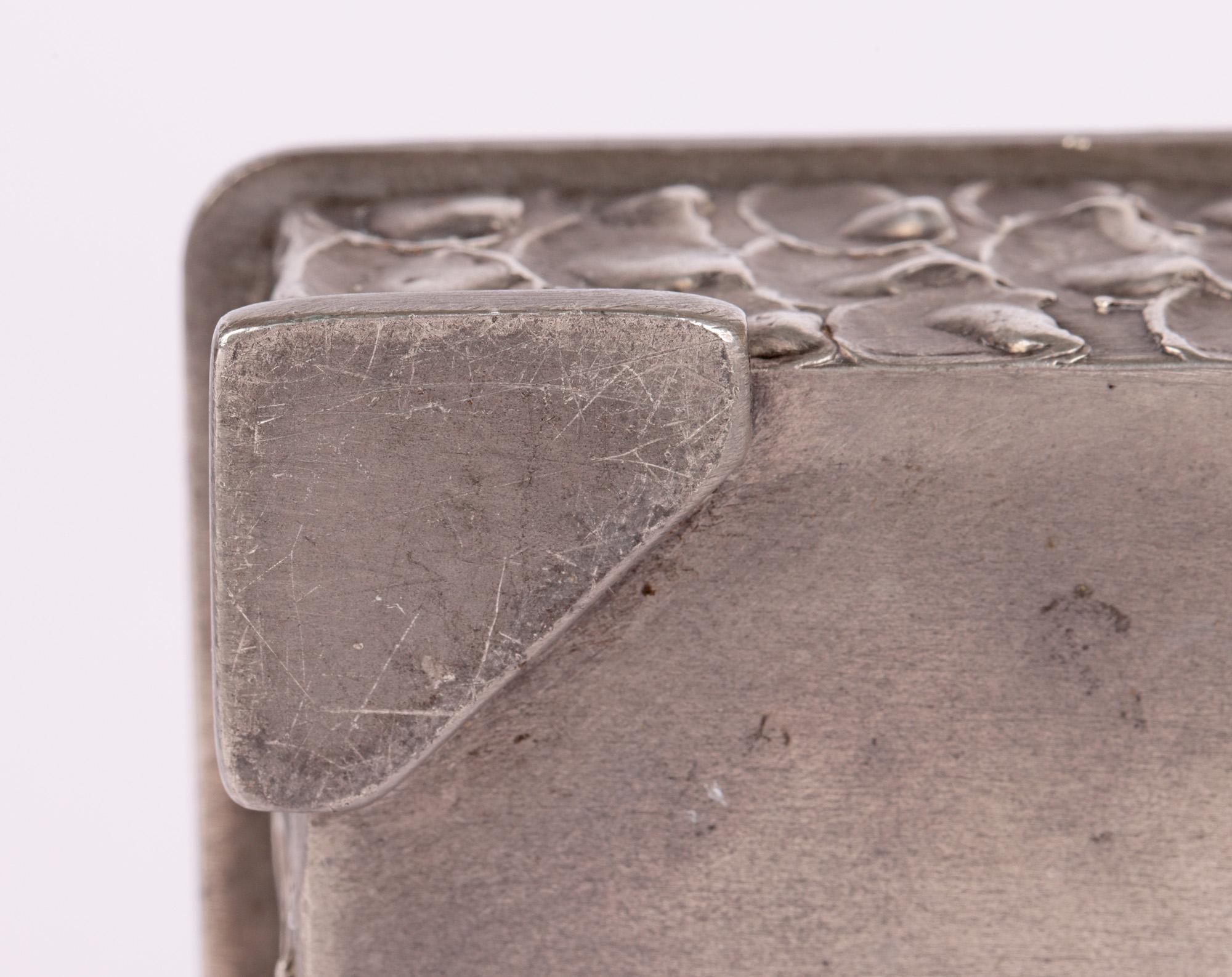 Perletinn Caja de puros de peltre Art Decó Brutalista noruega 5