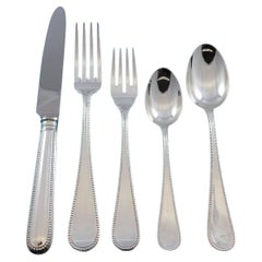 Perlinato by Fina Italy Sterling Silver Flatware Set Service 30 pieces Perles Dn