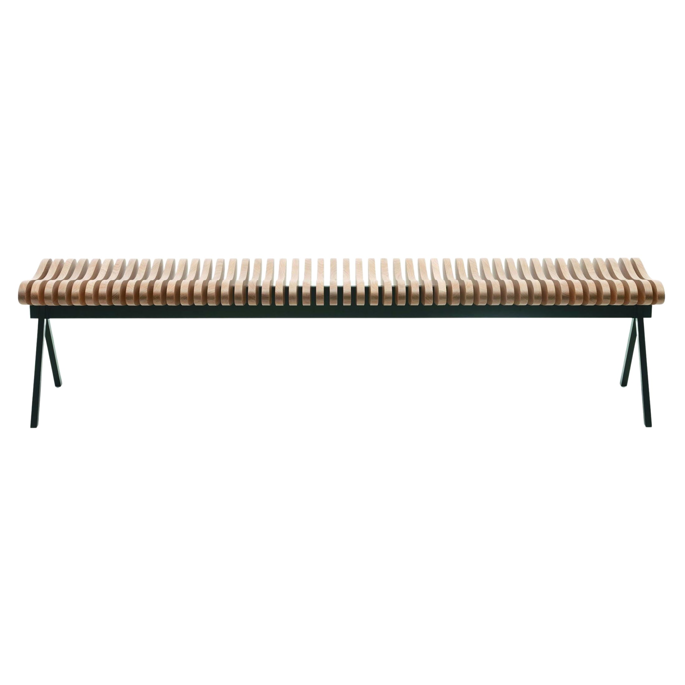 Perlude Oak Bench Medium by Caroline Voet For Sale