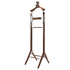 Permanent Style Valet Stand by Honorific in Stainless Steel and Black Walnut