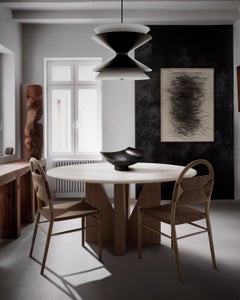 "Pernelle" Rush Weave and French Oak Dining Side Chair by Christiane Lemieux