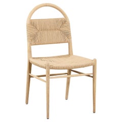 "Pernelle" Rush Weave and French Oak Dining Side Chair by Christiane Lemieux