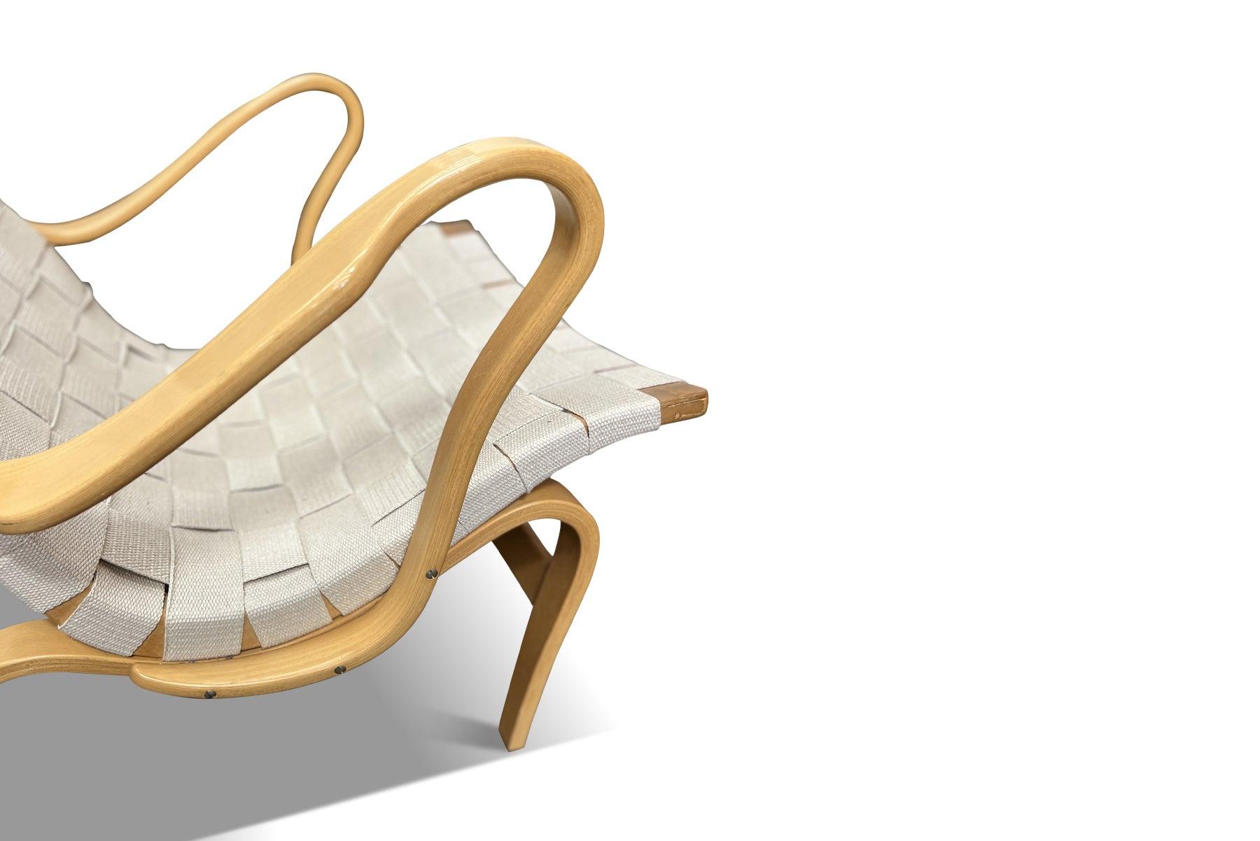 Mid-Century Modern Pernilla Highback Lounge Chair in Beech by Bruno Mathsson