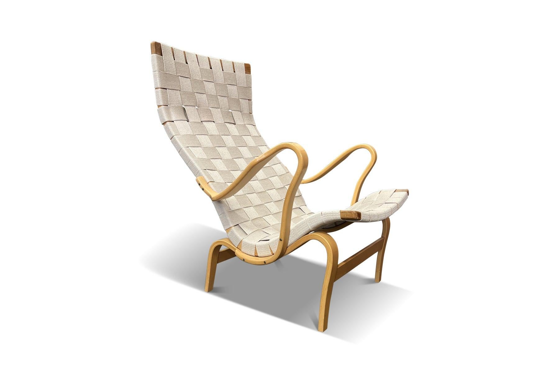20th Century Pernilla Highback Lounge Chair in Beech by Bruno Mathsson