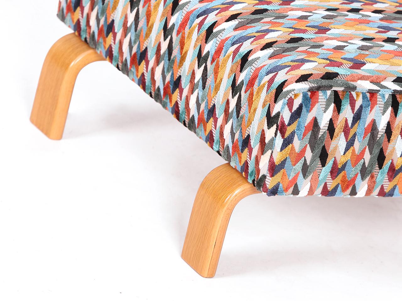 Fabric Pernilla Lounge Arm Chair by Bruno Mathsson for Dux , Sw. 1970s with Foot Stool For Sale