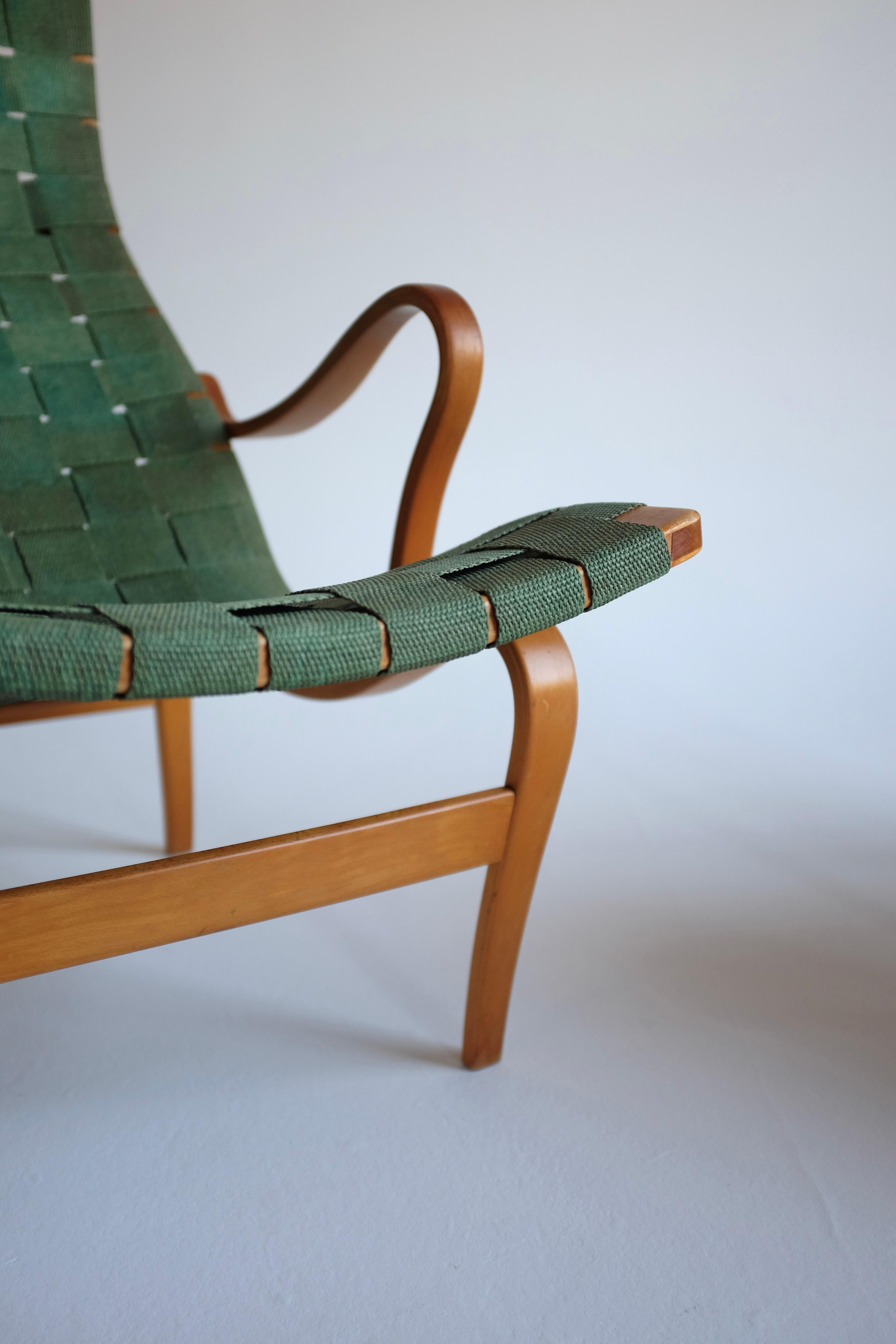 Mid-Century Modern Pernilla Lounge Chair and Ottoman by Bruno Mathsson For Sale