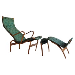 Vintage Pernilla Lounge Chair and Ottoman by Bruno Mathsson