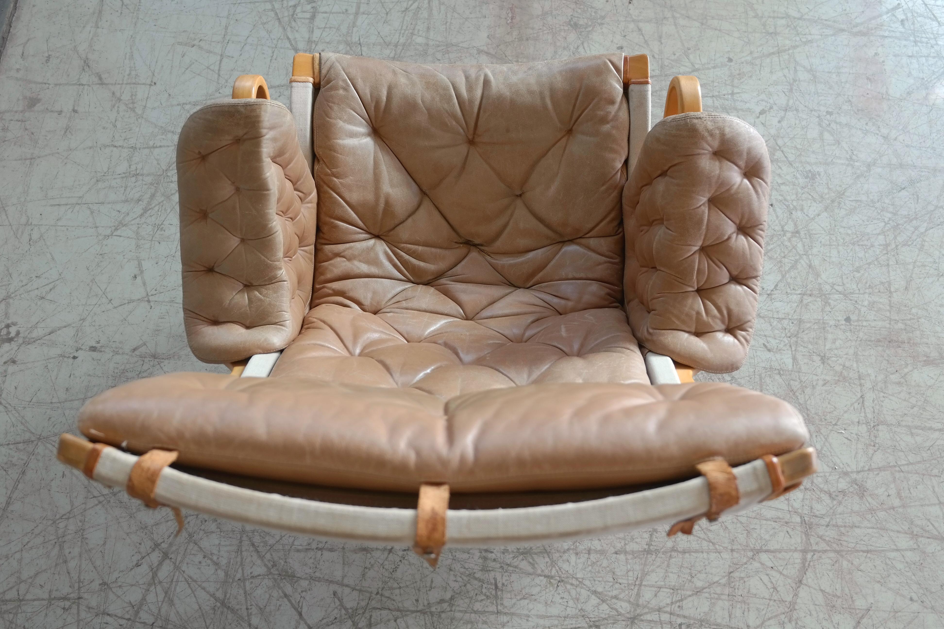Pernilla Lounge Chair in Camel Colored Tufted Leather by Bruno Mathsson for DUX 2