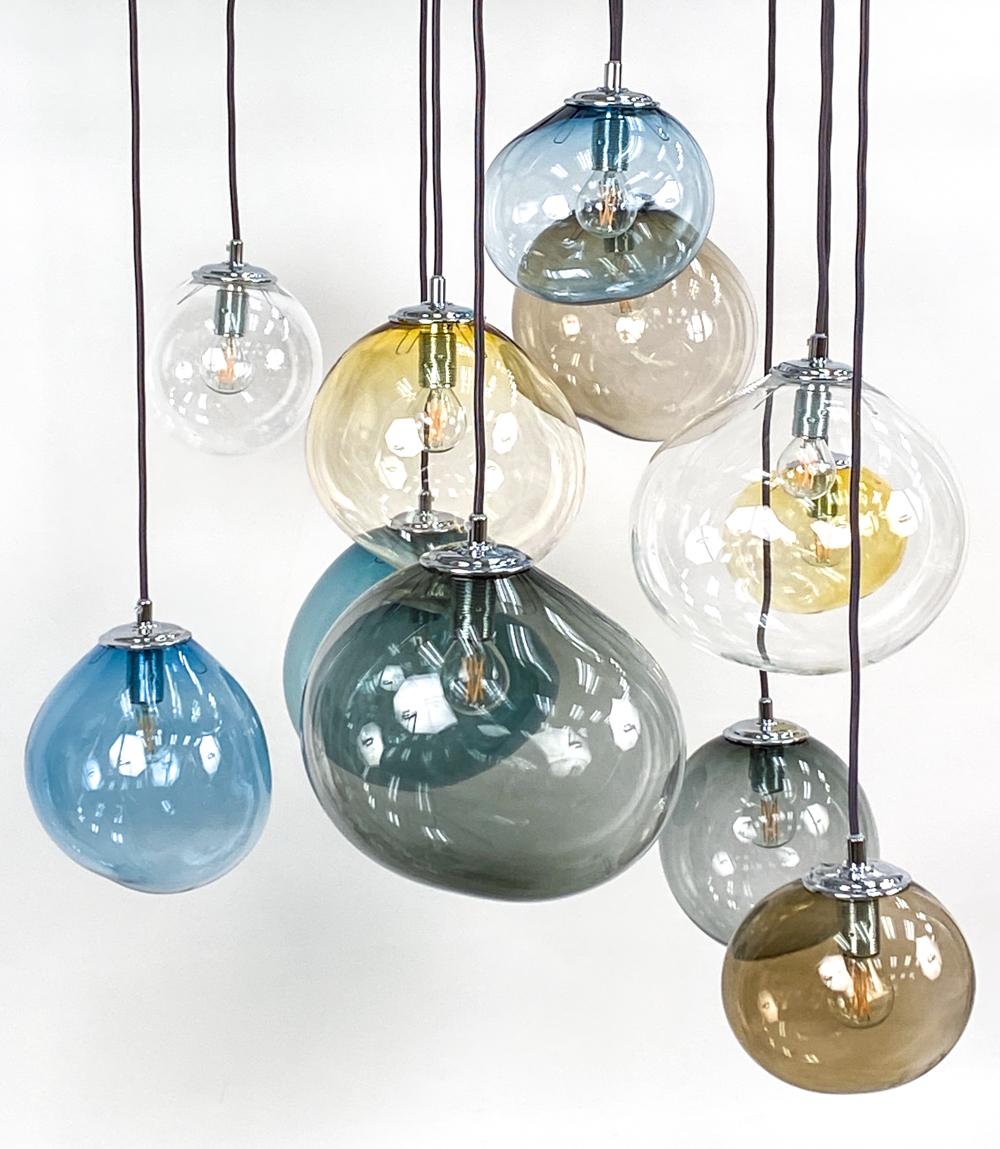 Lampes à suspension danoises modernes en verre d'art Sky de style Pernille Bulow en vente 3