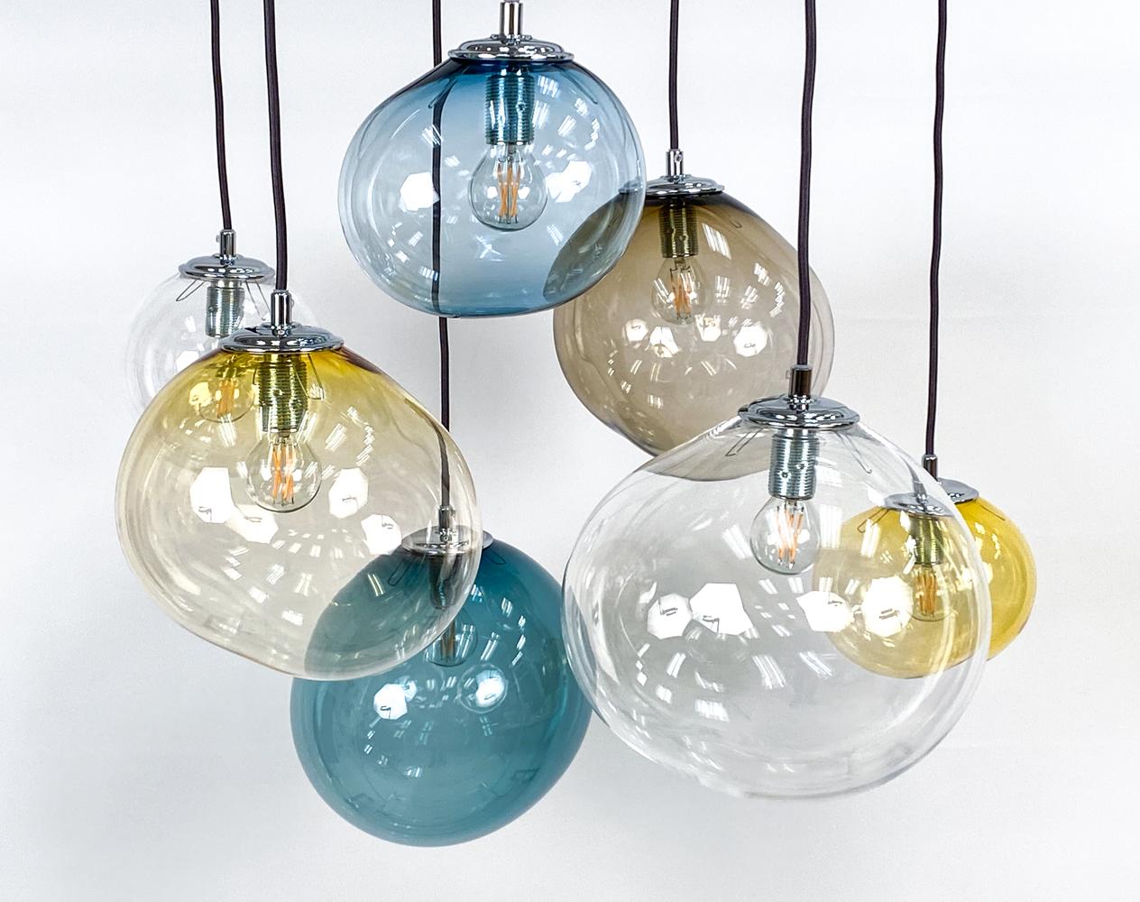 Scandinave moderne Lampes à suspension danoises modernes en verre d'art Sky de style Pernille Bulow en vente