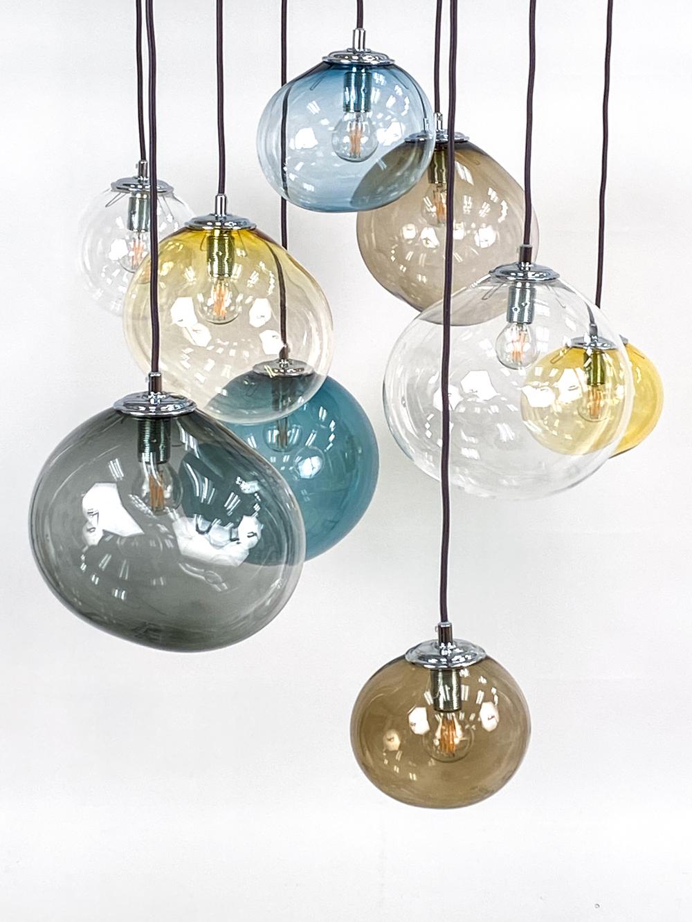 Verre brun Lampes à suspension danoises modernes en verre d'art Sky de style Pernille Bulow en vente