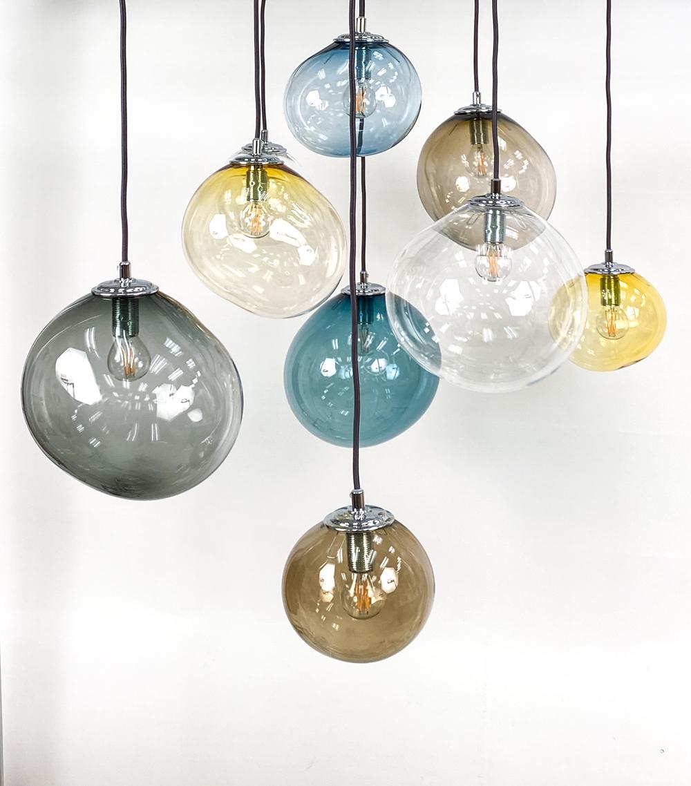 Lampes à suspension danoises modernes en verre d'art Sky de style Pernille Bulow en vente 1