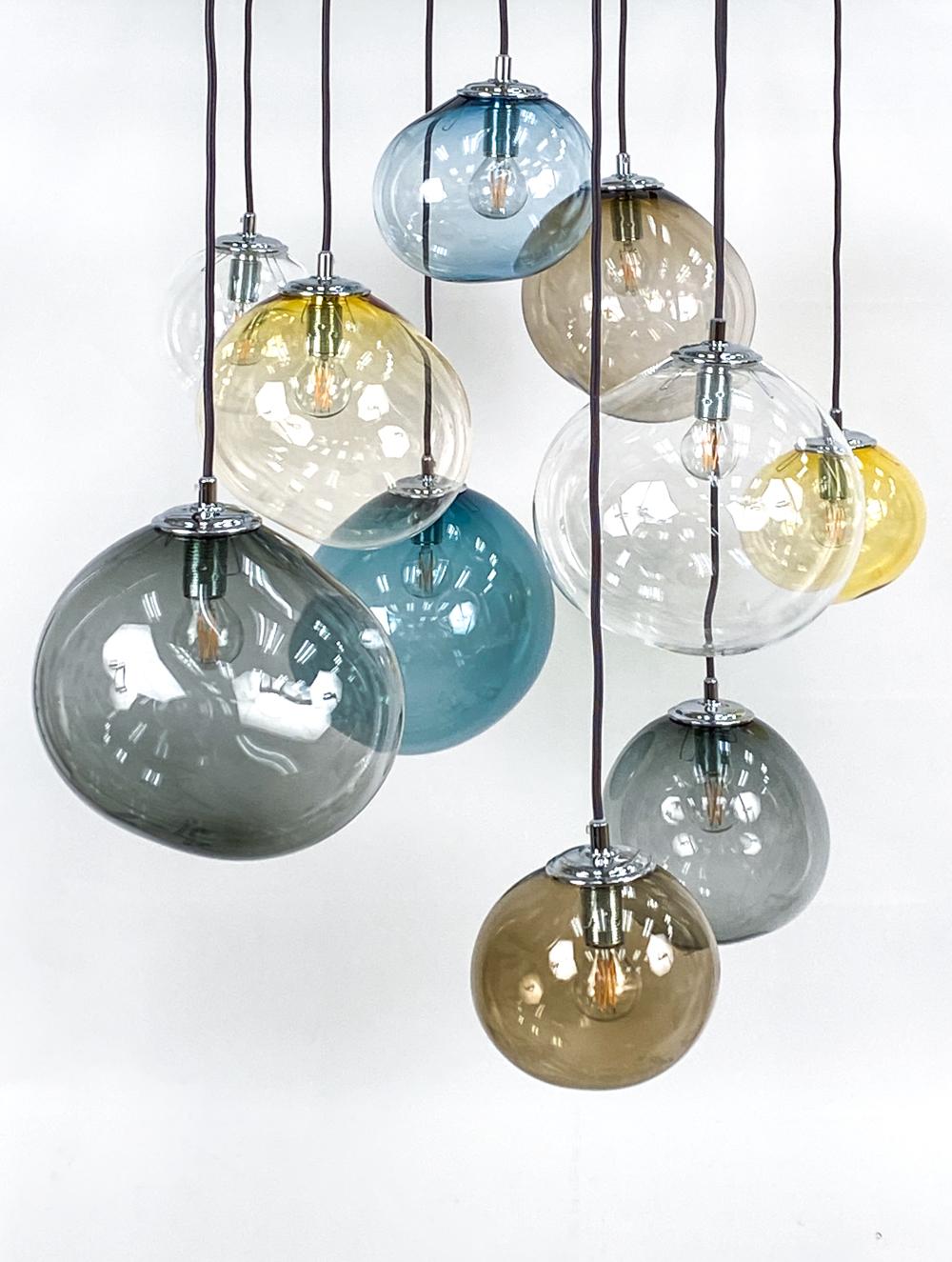 Lampes à suspension danoises modernes en verre d'art Sky de style Pernille Bulow en vente 2