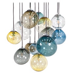Lampade a sospensione in vetro artistico "Sky" di Pernille Bulow, moderne e danesi