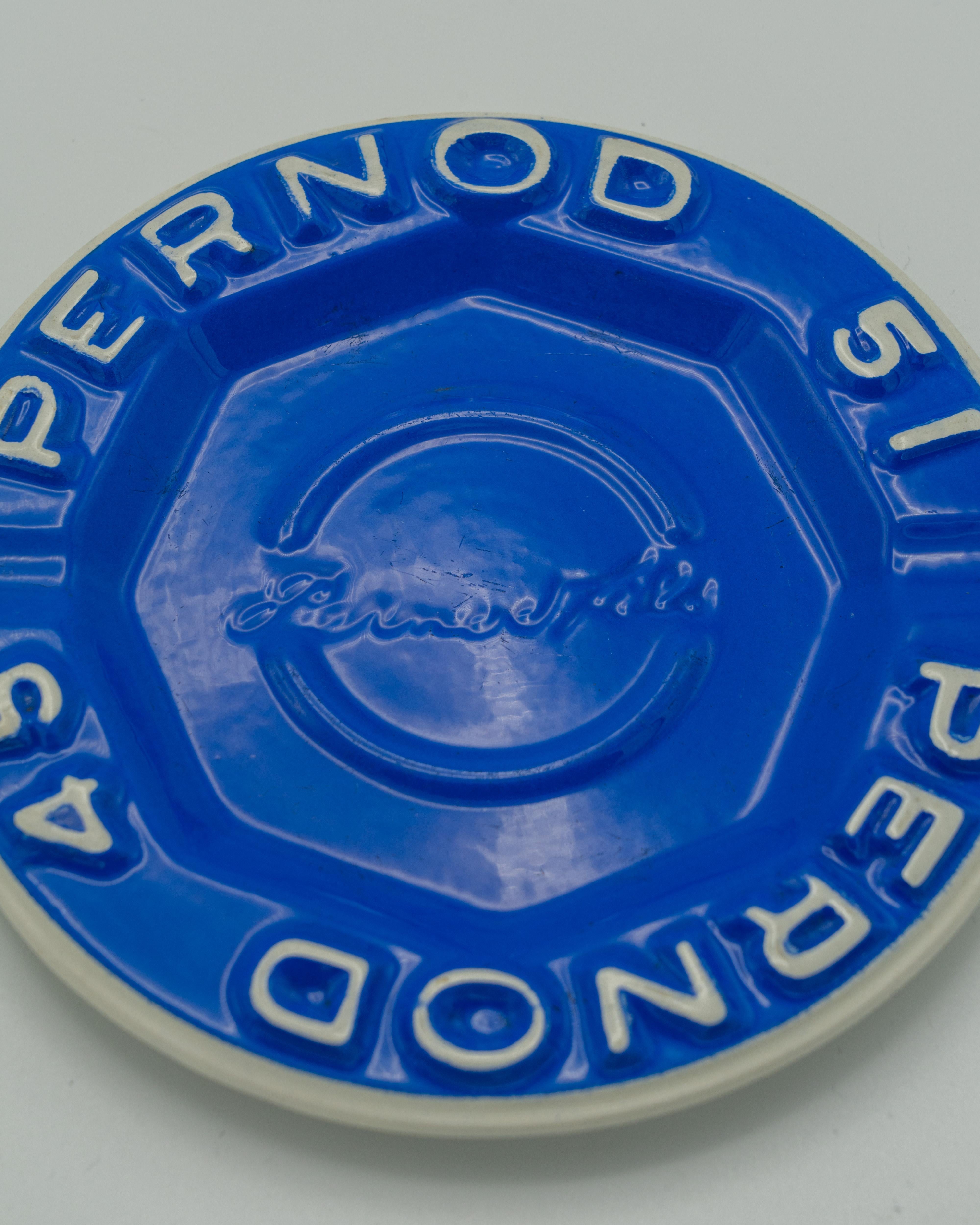 20th Century Pernod Ceramic Ashtray or Vide-Poche, Cobalt Blue by Moulin des Loups, 1950s