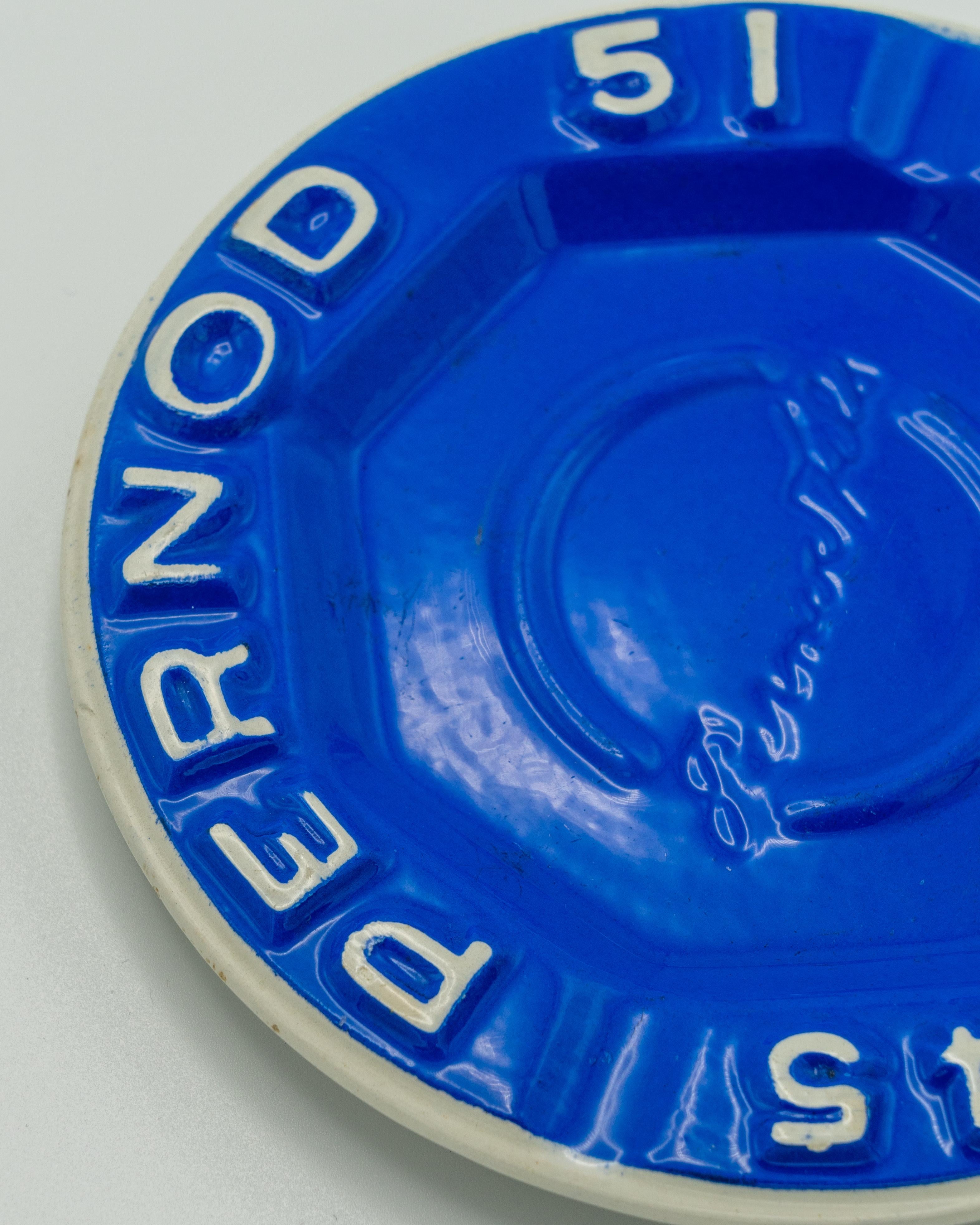 Pernod Ceramic Ashtray or Vide-Poche, Cobalt Blue by Moulin des Loups, 1950s 2