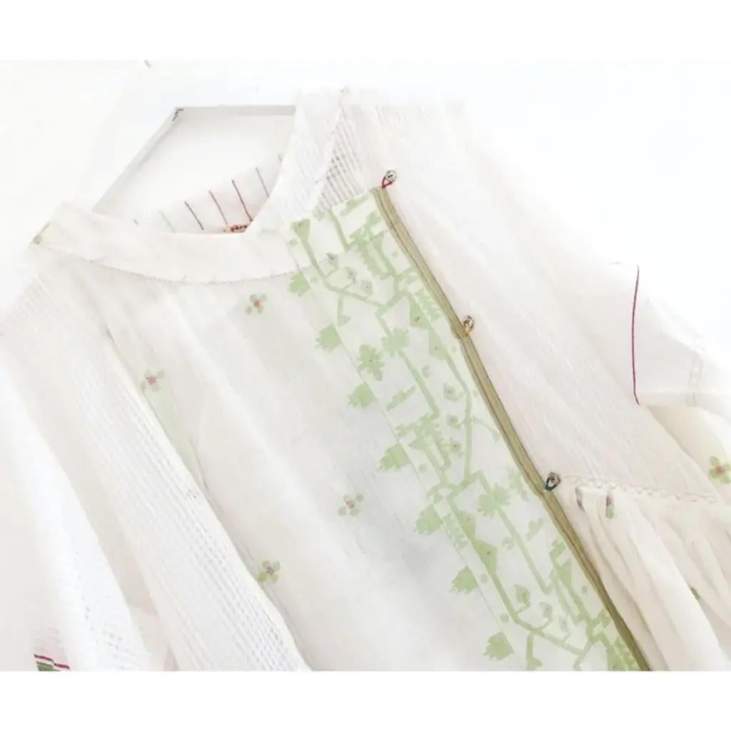 Utterly exquisite, hand crafted shirt from India based eco label Pero. Bought for £1050 and unworn with tags and spare buttons. If you know this label you will know how wonderful the workmanship, quality and detailing is on this. Made from super