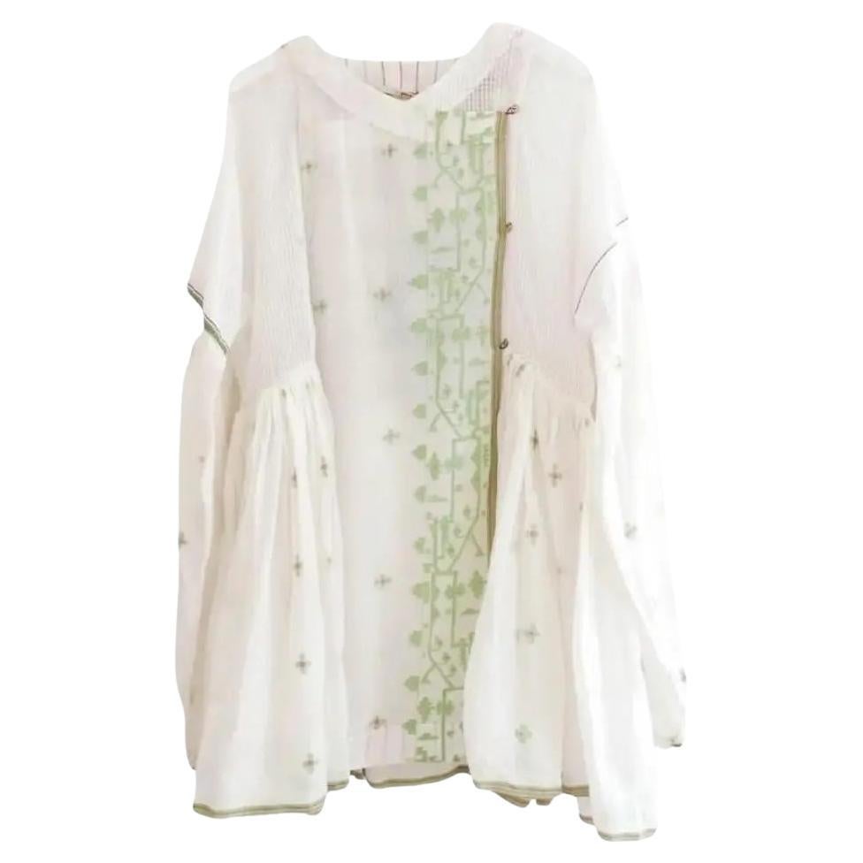 Pero Hand Crafted Embroidered Loose Blouse Top For Sale