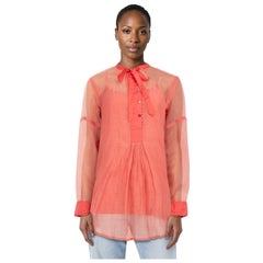 Péro Pink Long Sleeve Tie Front Blouse Size M