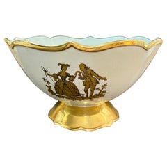 Perod Signed White and Gold Porcelain Cup