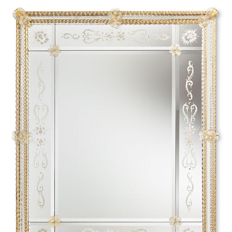 Mirror Perouse with solid wood structure in walnut finish.
With a bevelled center mirror glass in clear mirror finish.
With mirror glass frame made of engraved and bevelled
glass with clear mirrored finish.