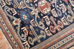 Zabihi Collection 19th Century Blue Perpedil Antique Caucasian Rug