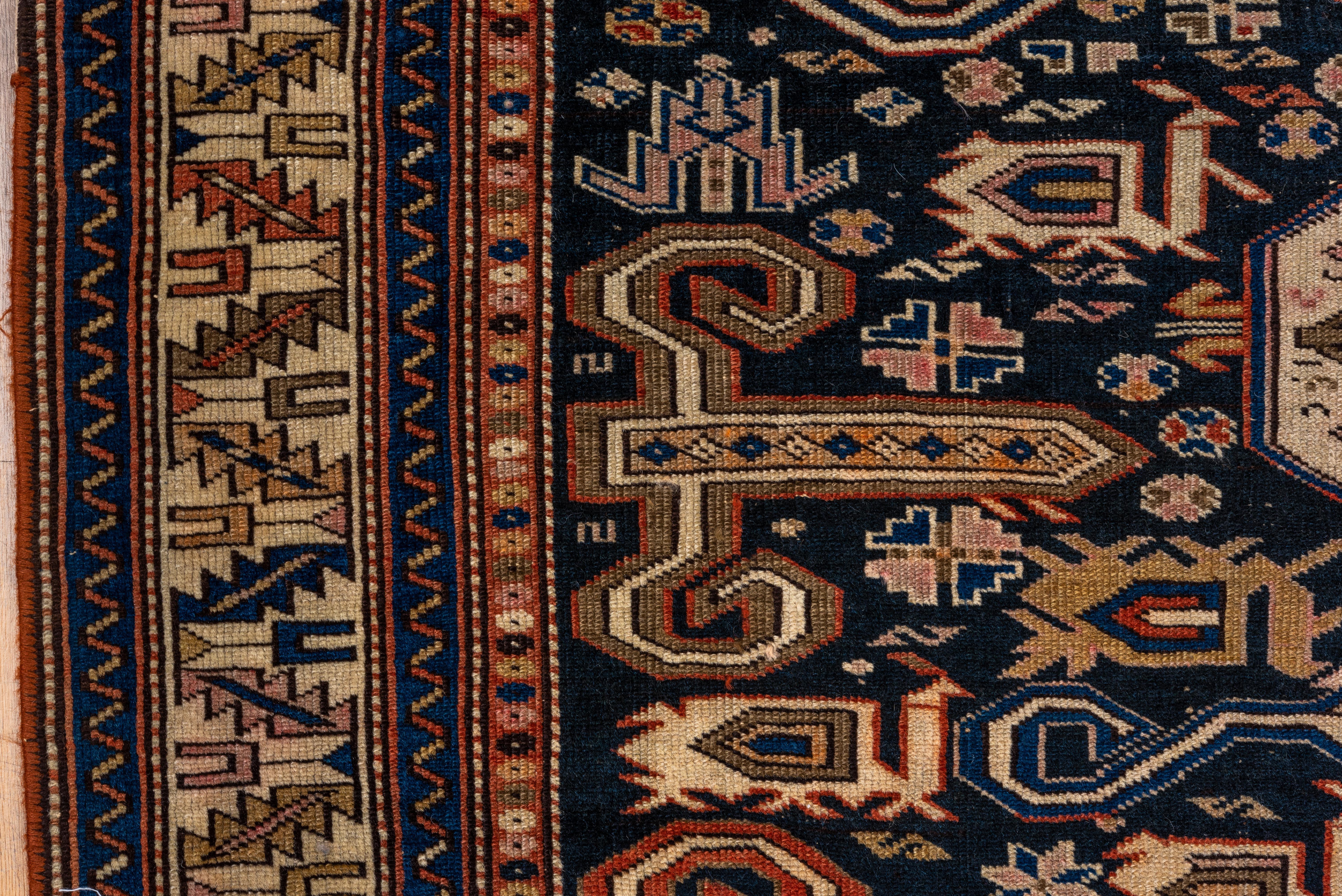 Wool Perpedil Caucasian Rug in Geometric Tribal Design For Sale
