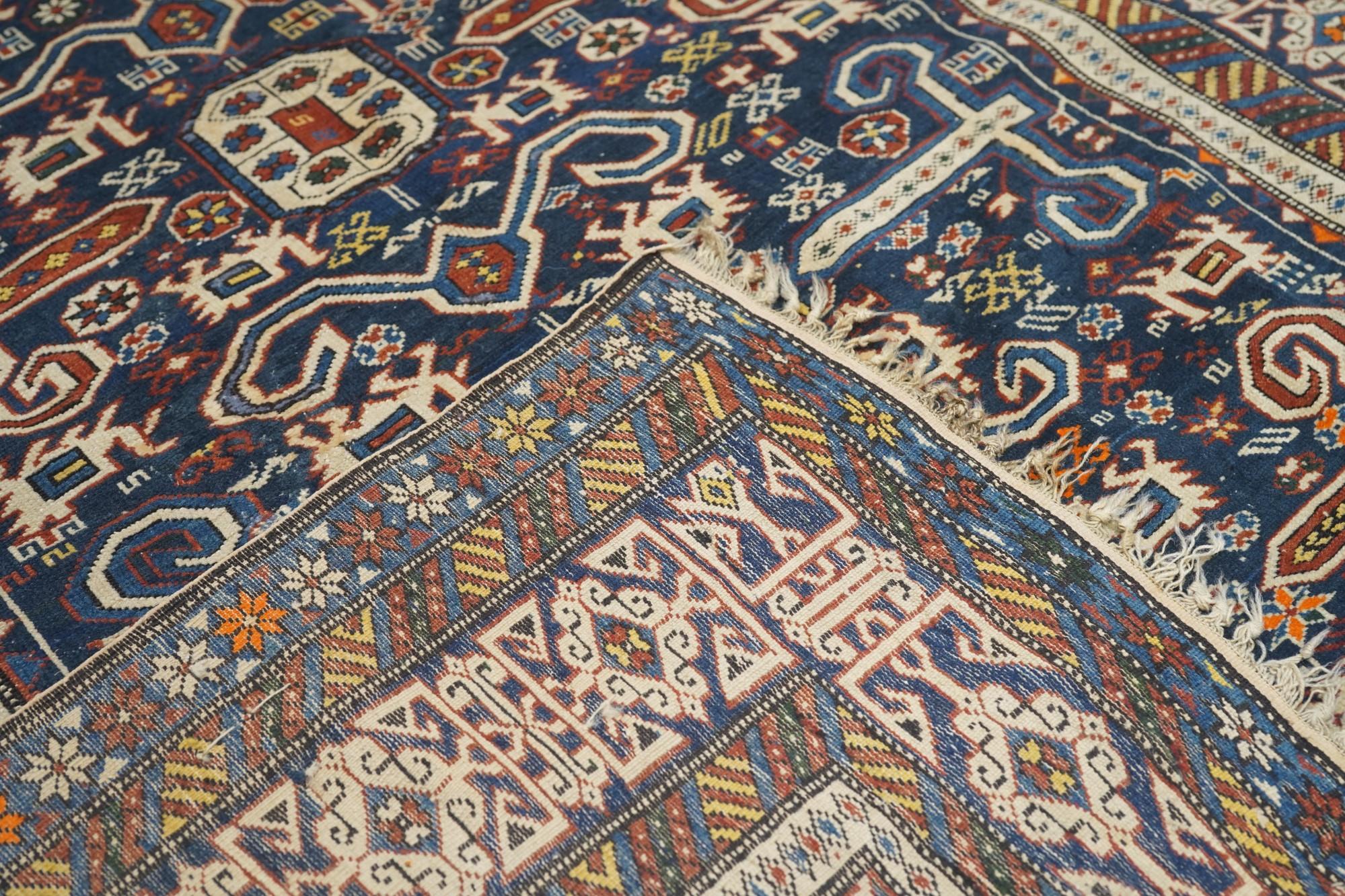 Antique Perpedil Rug 4'2'' x 5'2'' For Sale 3