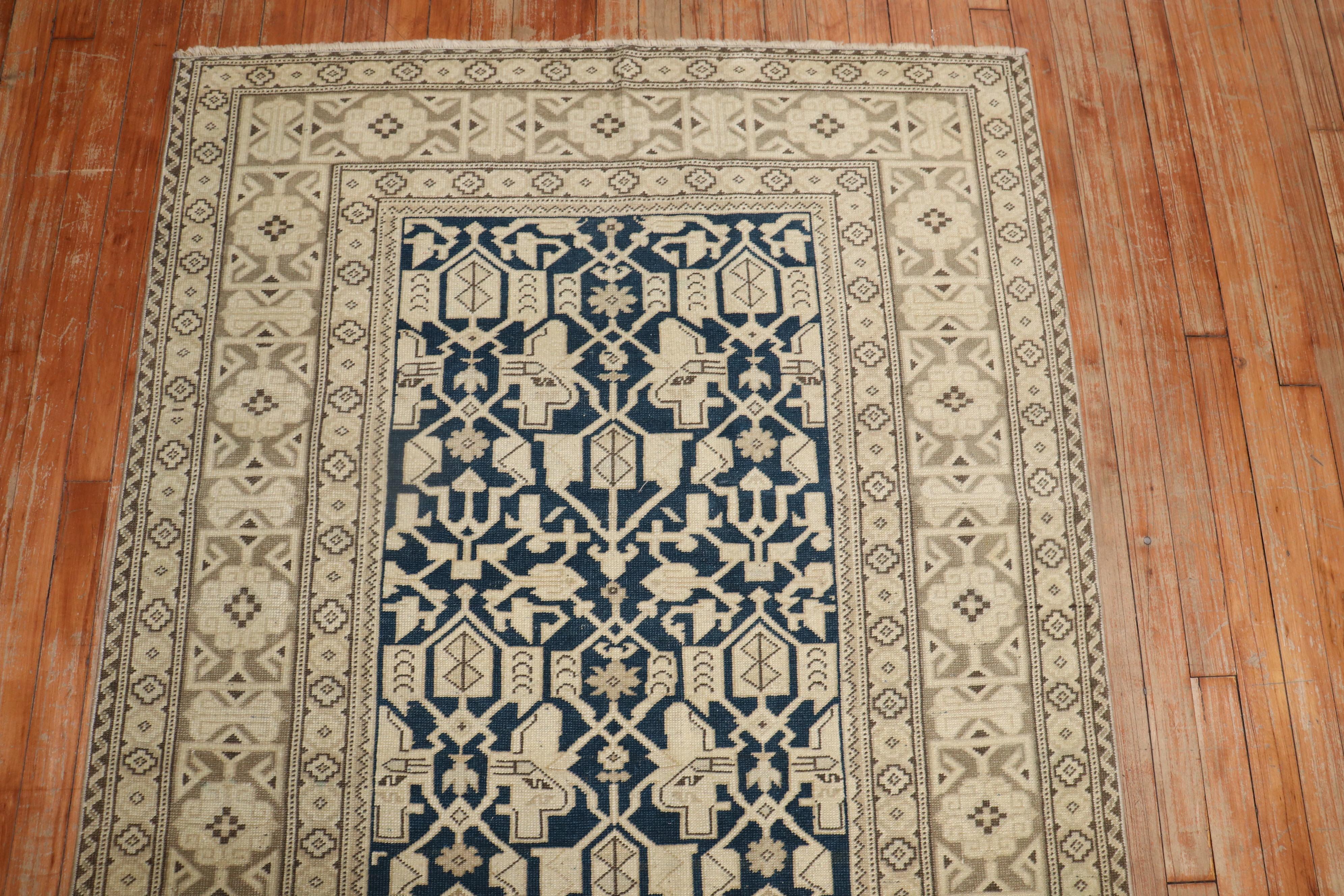 Perpedil Vintage Caucasian Rug In Good Condition For Sale In New York, NY