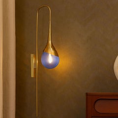 Perpetua Brass and Blue Smoked Glass applique